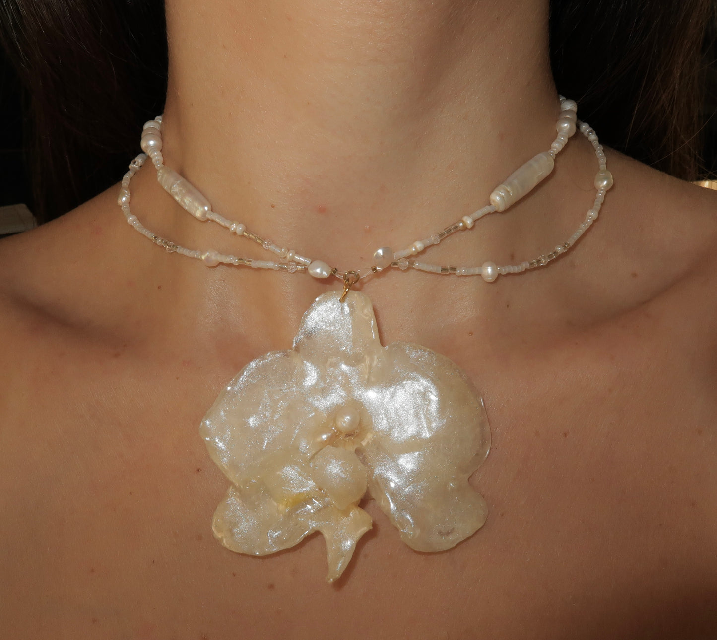"CELESTINE" Orchid Necklace