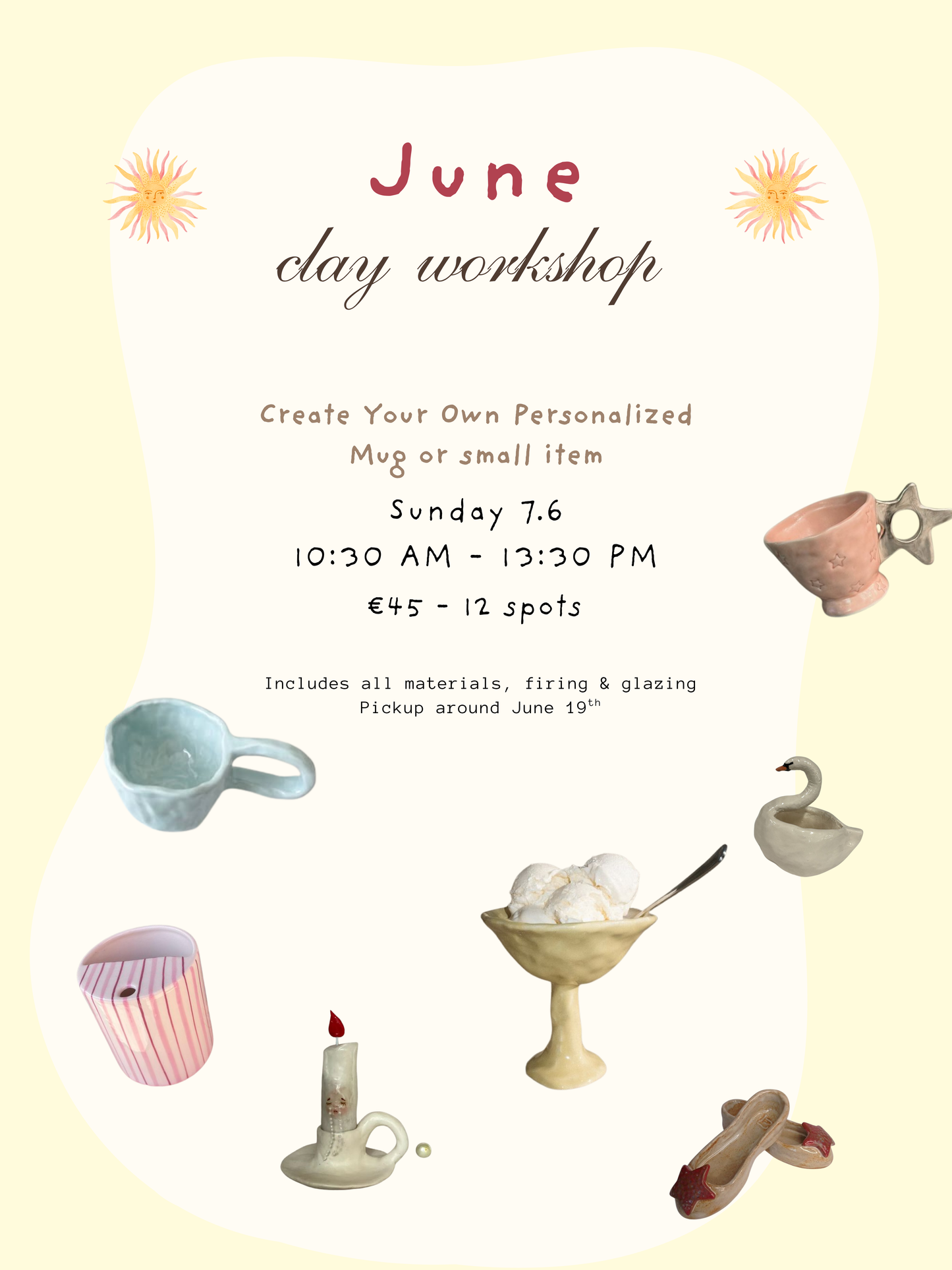 Clay Workshop - June 7th 10:30 - 13:30
